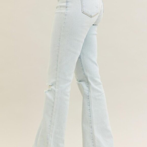 Judy Blue Full Size Destroy & Fray Hem Bootcut Jeans Plus Size - Picture 5 of 5